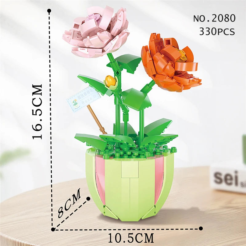 Bloc de Construction Plante <br> Orchidée Coloré