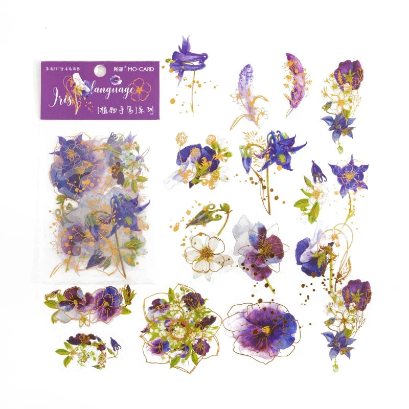 Sticker de fleurs violette floral