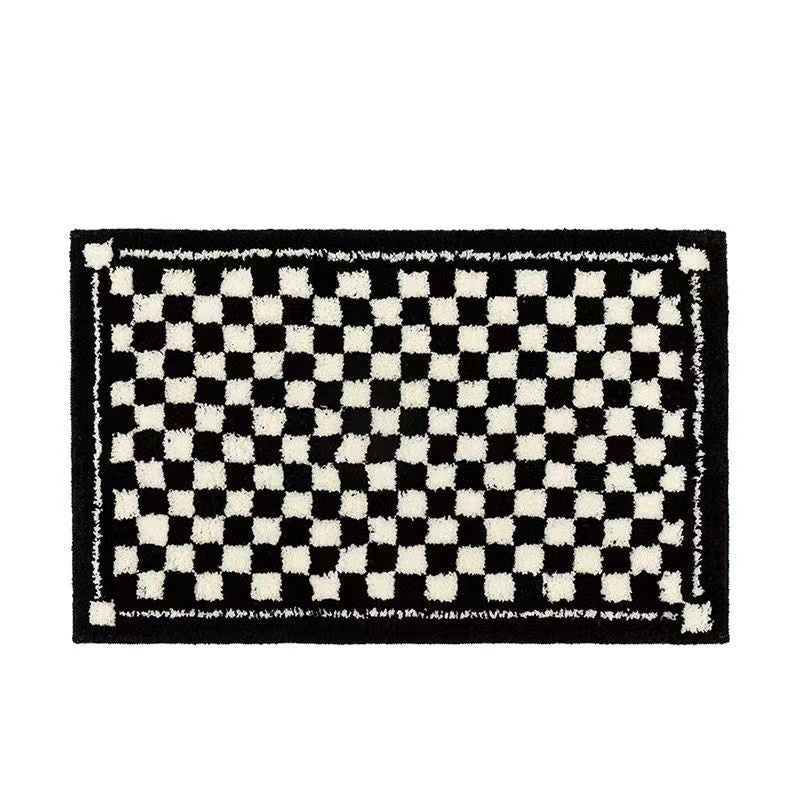 Tapis Fleur <br> Rétro Noir & Blanc