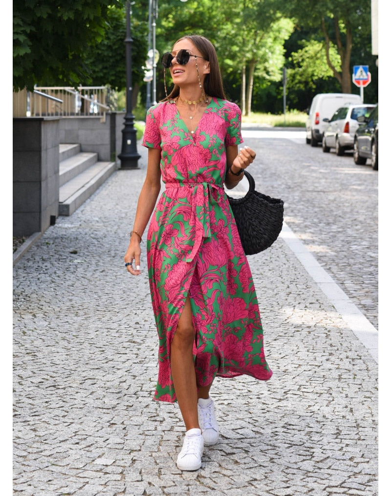 Robe d'été sans manches à la mode pour femmes Vert Vert Robe d'été sans manches à la mode pour femmes Vert Vert