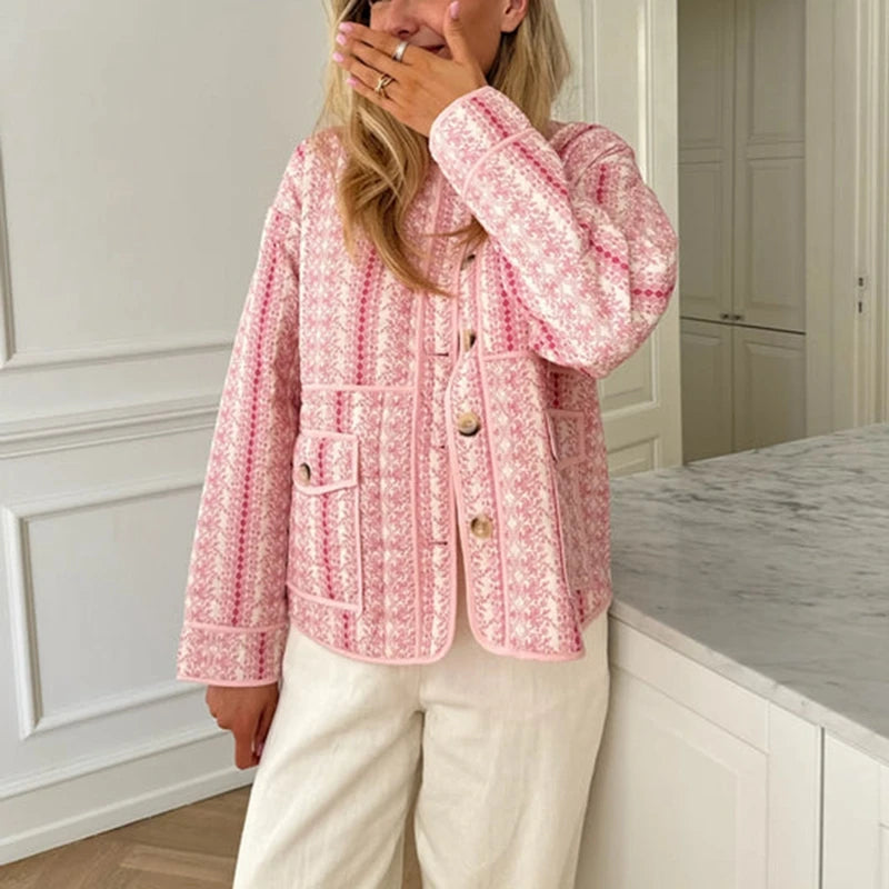 Manteau D'hiver Fleuri Streetwear - Plante Paradise