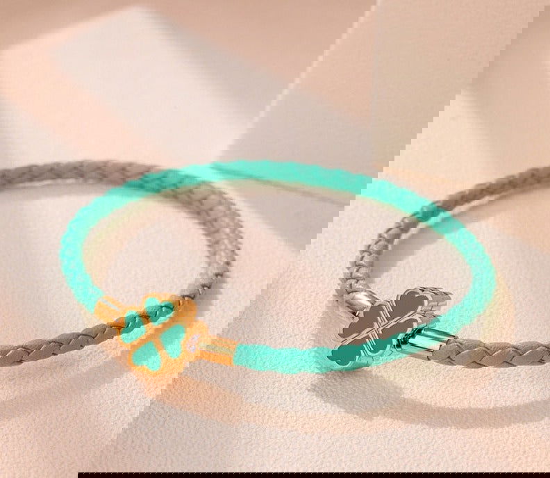 Bracelet Fleur <br> Porte Bonheur Bleu Clair