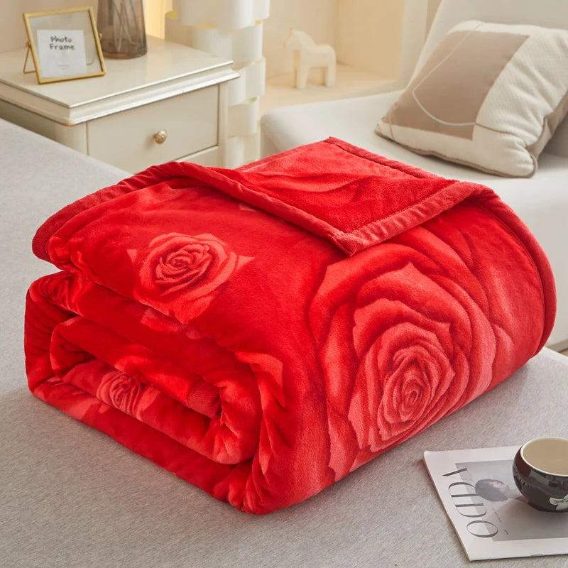 Plaid Fleuri Rouge - Plante Paradise