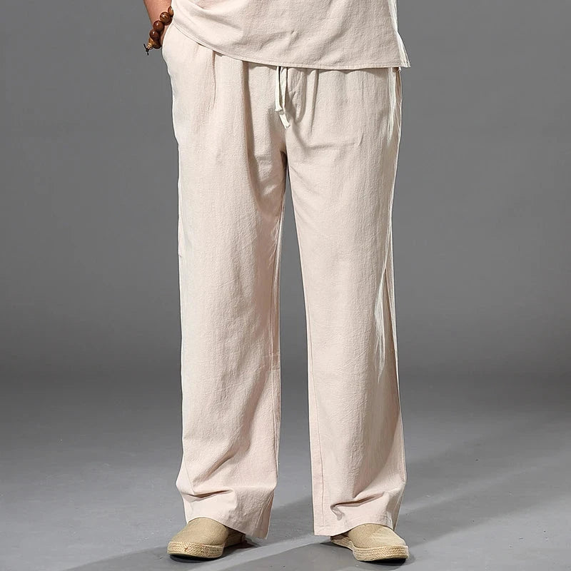 YAOHUOLE Pantalon Lin Homme Grande Taille - Casual Et Confortable Pour Yoga Et Quotidien