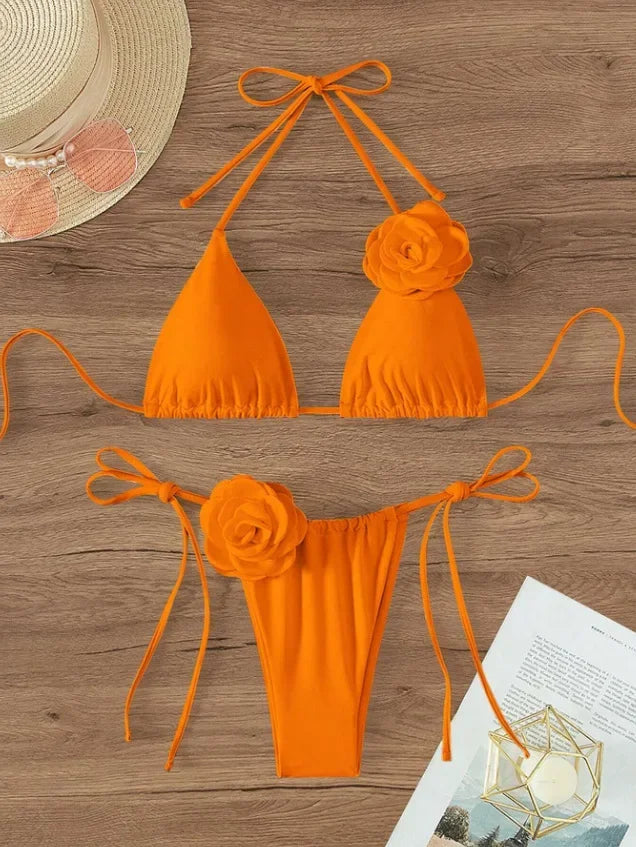 Maillot de Bain avec Fleur Type Brésilien - Plante Paradise