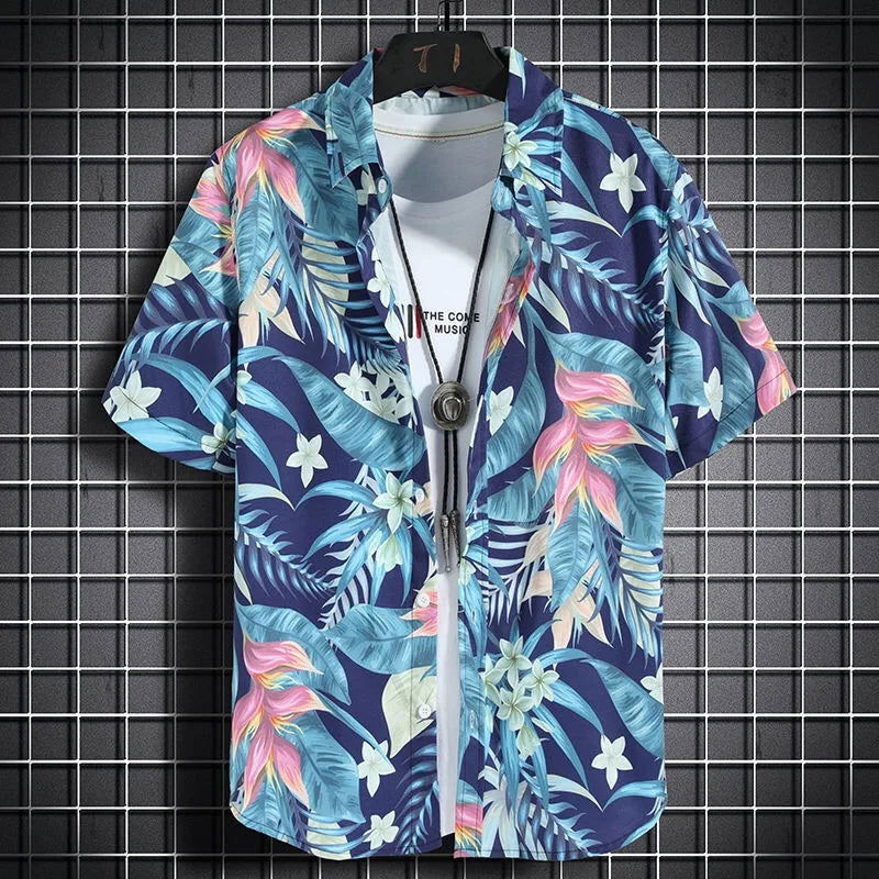 Chemise Fleurie Homme Manche Courte Jungle - Plante Paradise