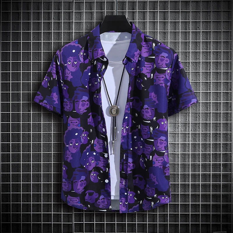 Men's 70s Flower Shirt Violet Plante Paradise1