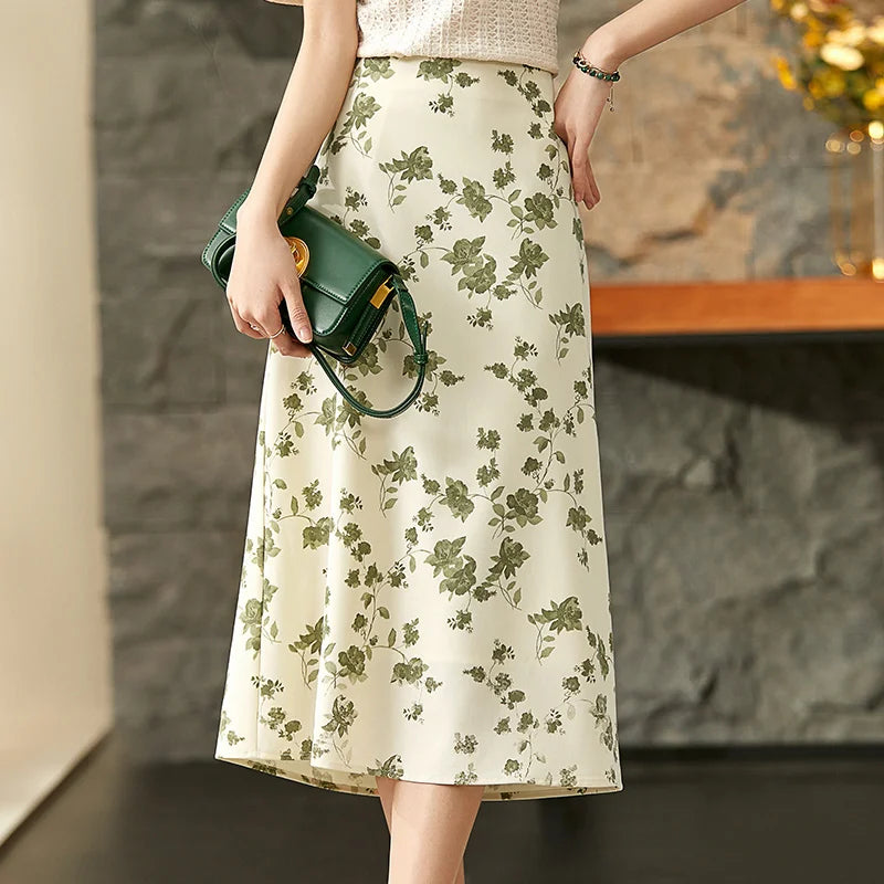 Jupe Fleurie Midi Plante Paradise - Main Image