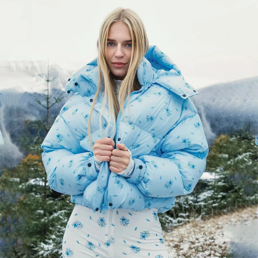 Doudoune D'Hiver Fleuri Matelassé - Plante Paradise