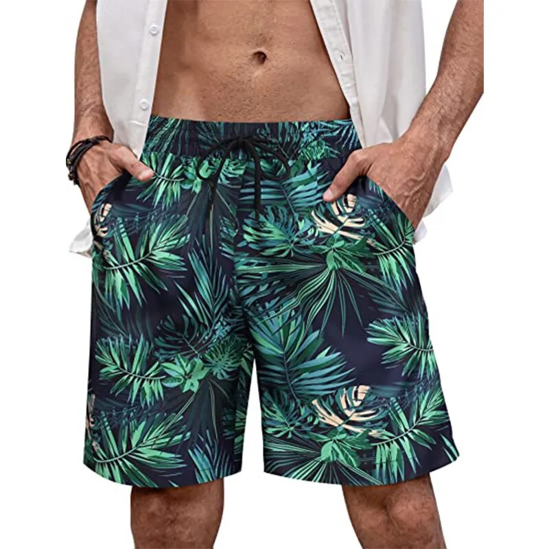 Floral Swim Shorts Hawaii Jungle Design Paradise Plant