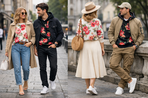 Avec quoi porter un pull ou sweat fleuri ?