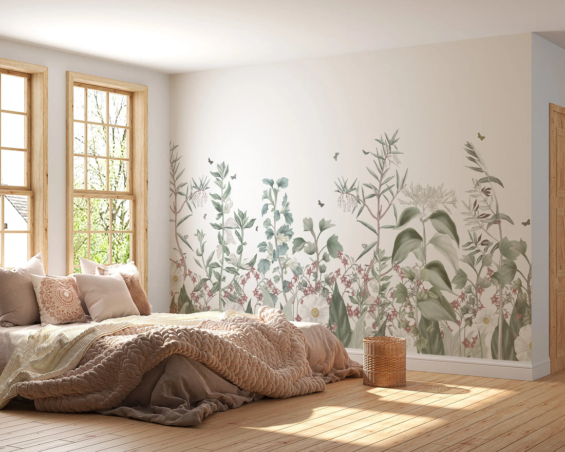 Une chambre fleurie moderne et épurée : le parfait équilibre entre fraîcheur et minimalisme