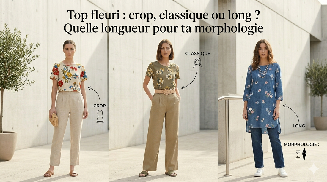 Top fleuri : crop, classique ou long ? Quelle longueur pour ta morphologie