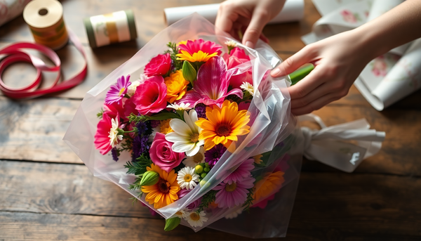 How to wrap a bouquet of flowers?