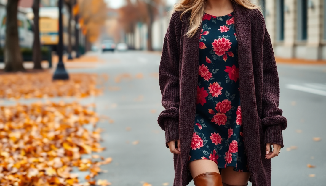 Comment s'habiller en robe fleurie en automne/hiver ?