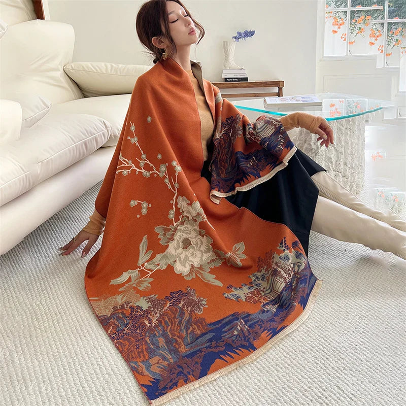 Foulard fleuri rétro noué, accessoire de mode florale pour l été