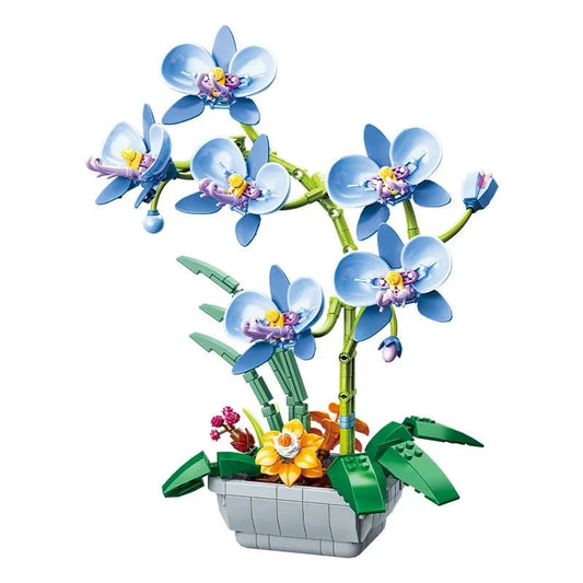 Bloc de Construction Fleur <br> Orchidée Bleu