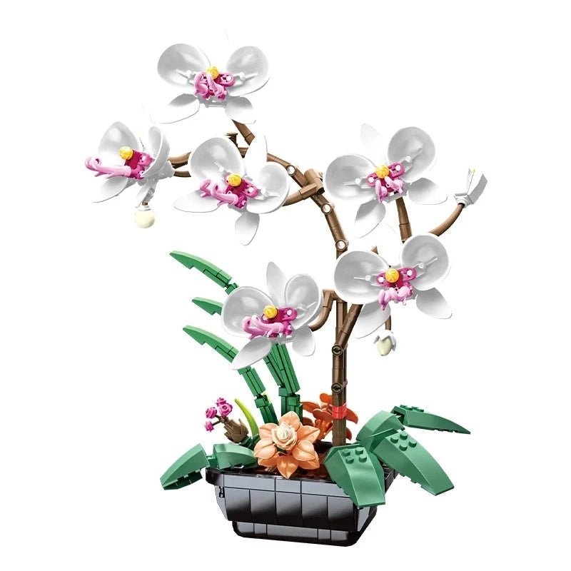 Bloc de Construction Fleur <br> Orchidée Coloré