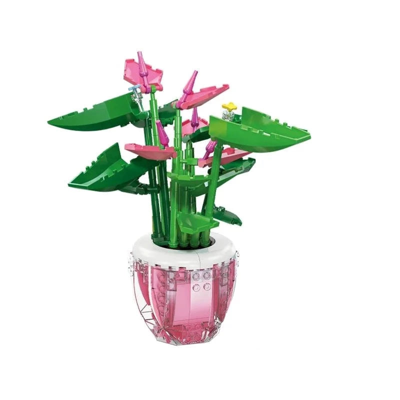 Bloc de Construction Fleur <br> Vase Rose