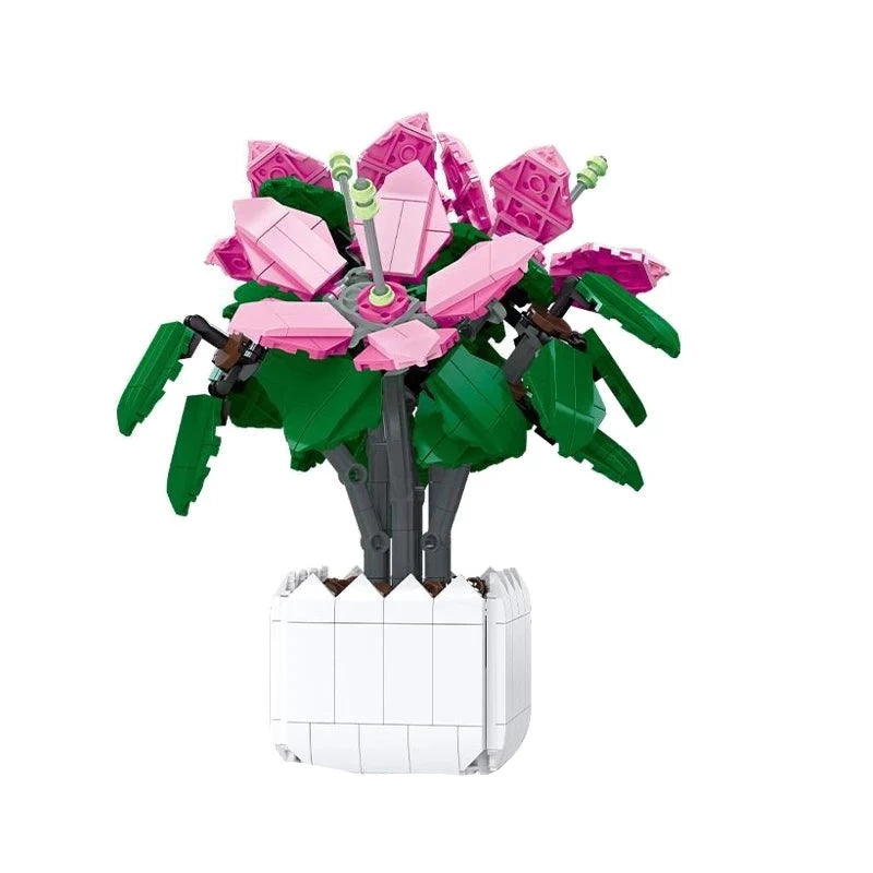 Bloc de Construction Fleur <br> Vase Blanc