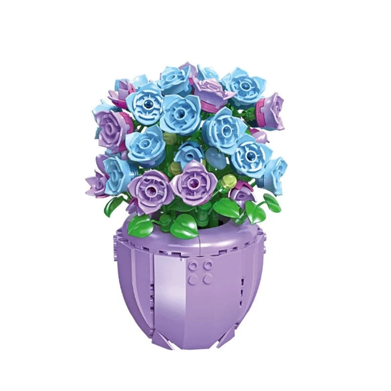 Bloc de Construction Fleur <br> Vase Violet