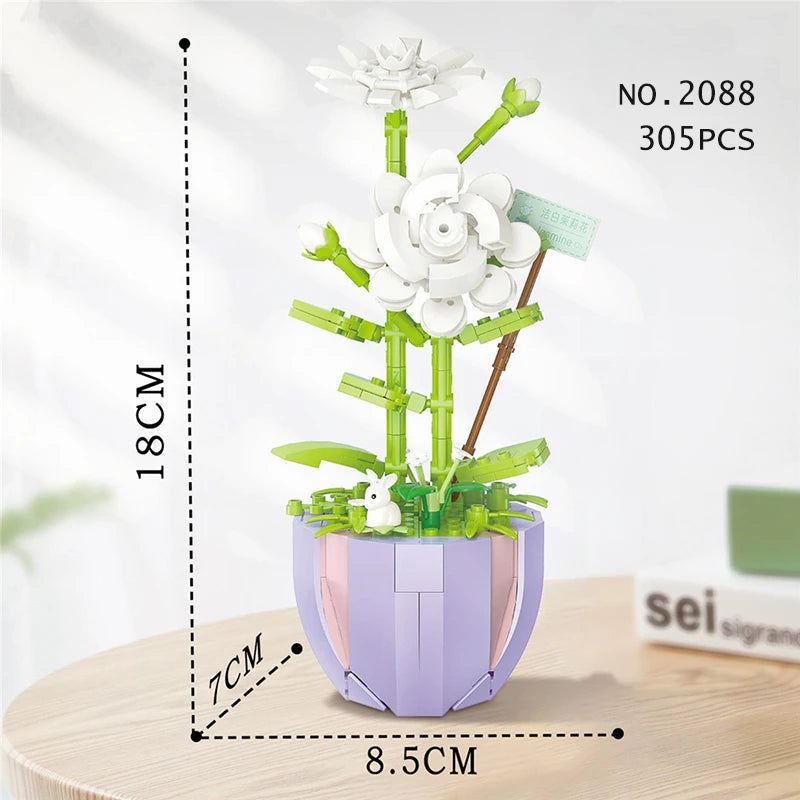 Bloc de Construction Plante <br> Orchidée Blanche
