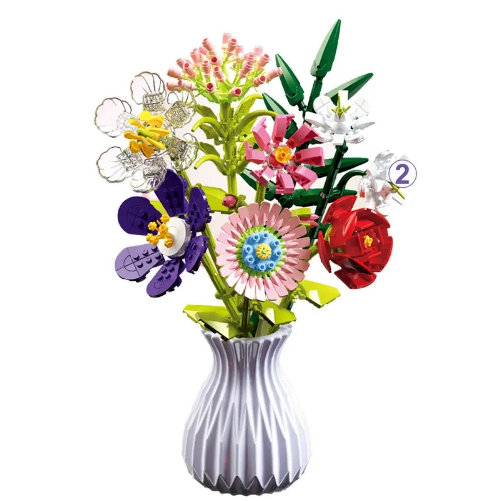 Bloc de Construction Fleur avec Vase - Plante Paradise