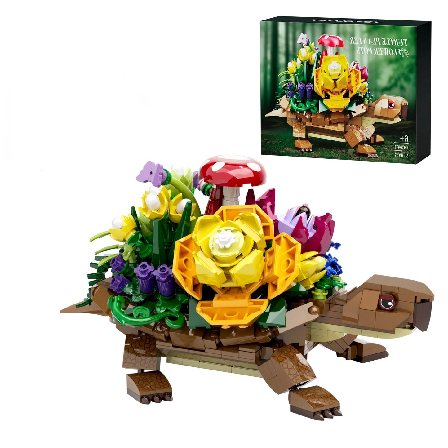 Bloc de Construction Pot de Fleur Tortue