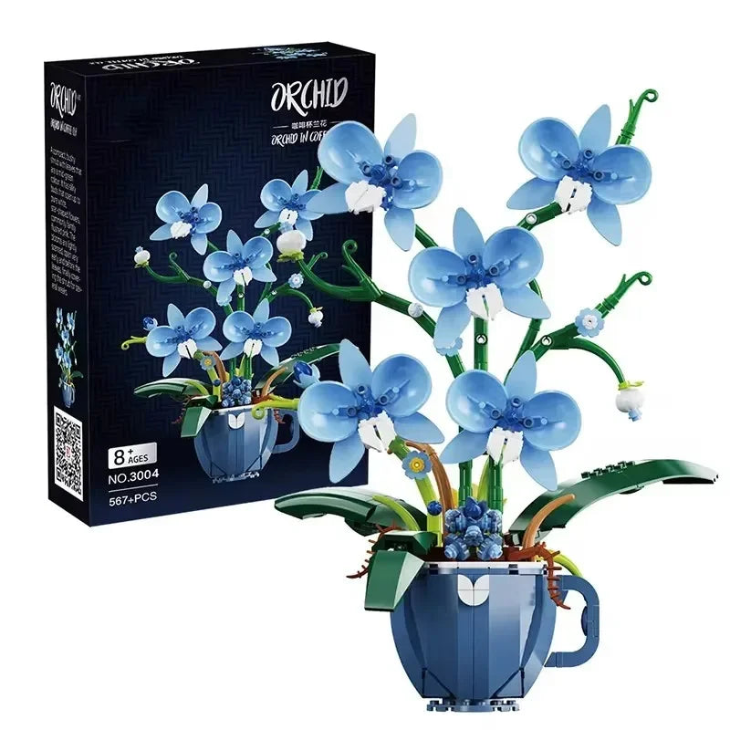 Bloc de Construction Succulente Orchidée Bleu
