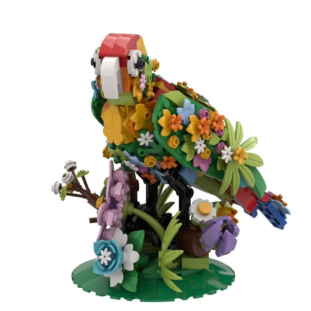 Oiseau Fleuri en Bloc de Construction - Plante Paradise