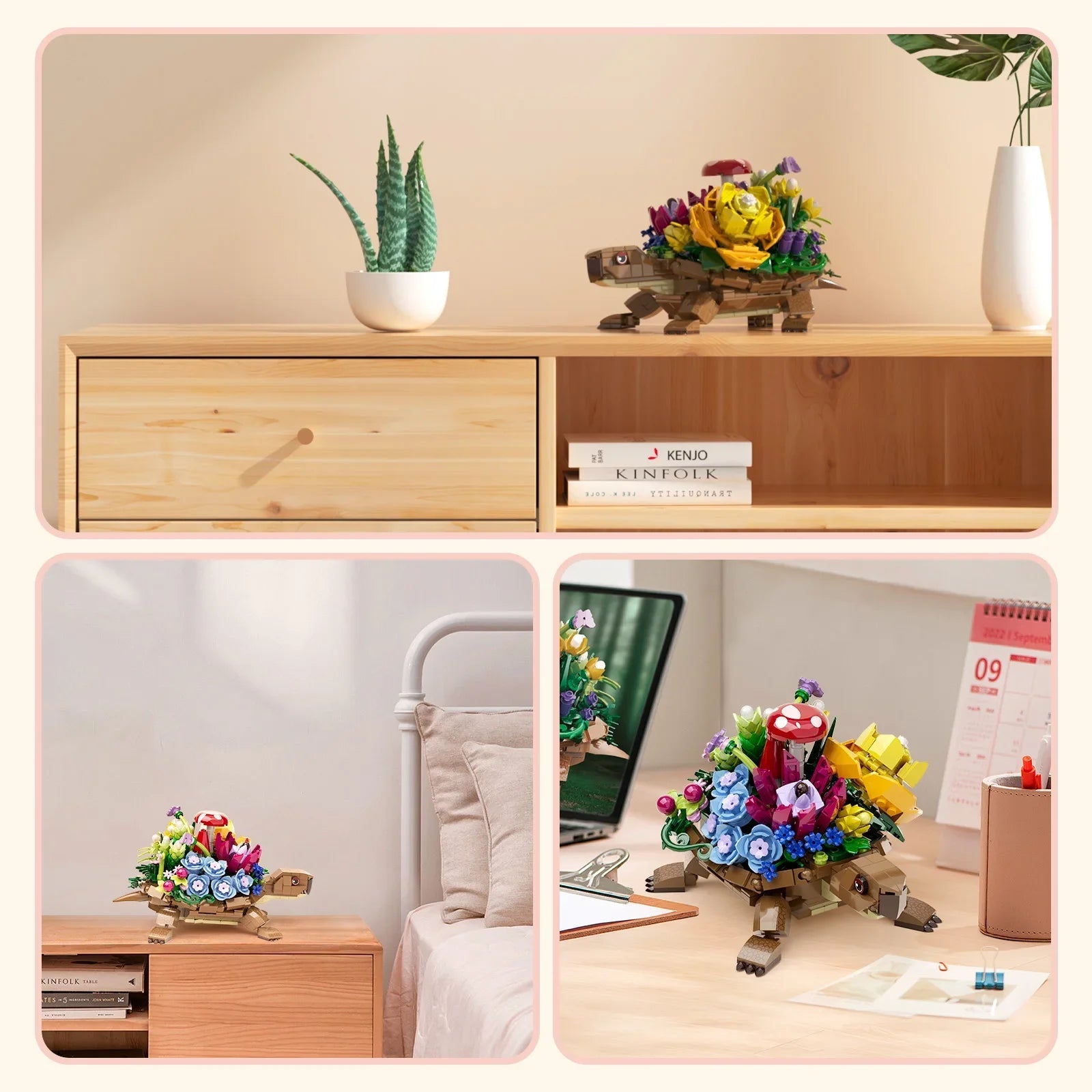 Bloc de Construction Pot de Fleur Tortue