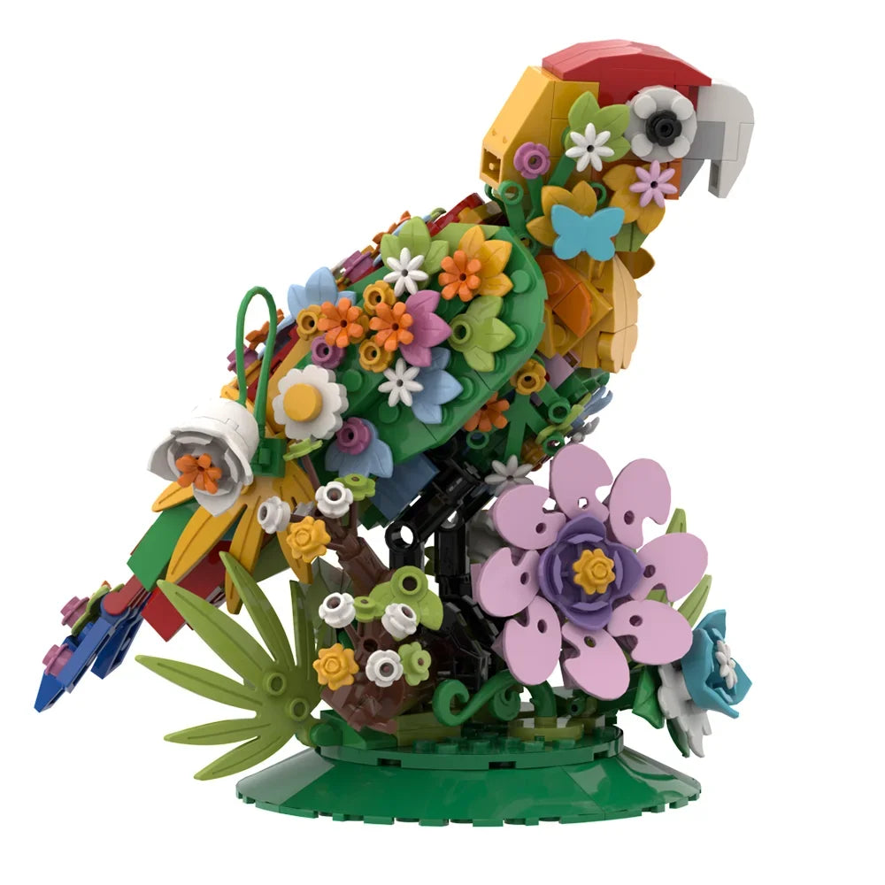 Oiseau Fleuri en Bloc de Construction - Plante Paradise