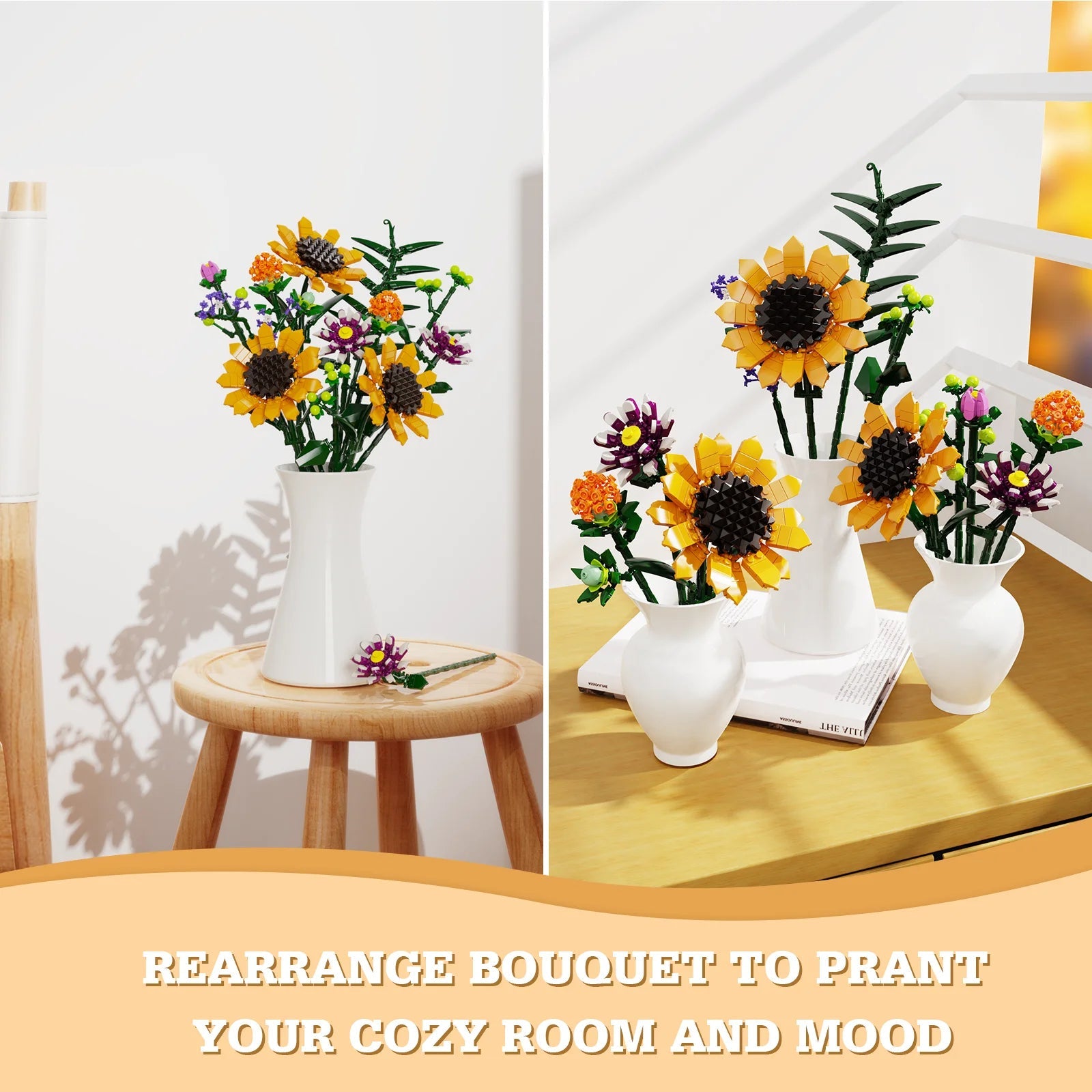 Bloc de Construction Bouquet Fleur Tournesol