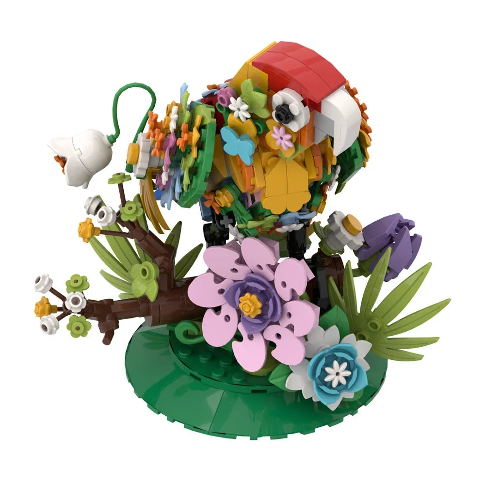 Oiseau Fleuri en Bloc de Construction - Plante Paradise