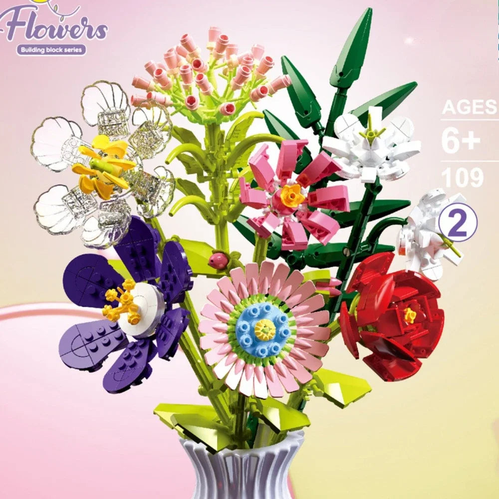 Bloc de Construction Fleur avec Vase - Plante Paradise