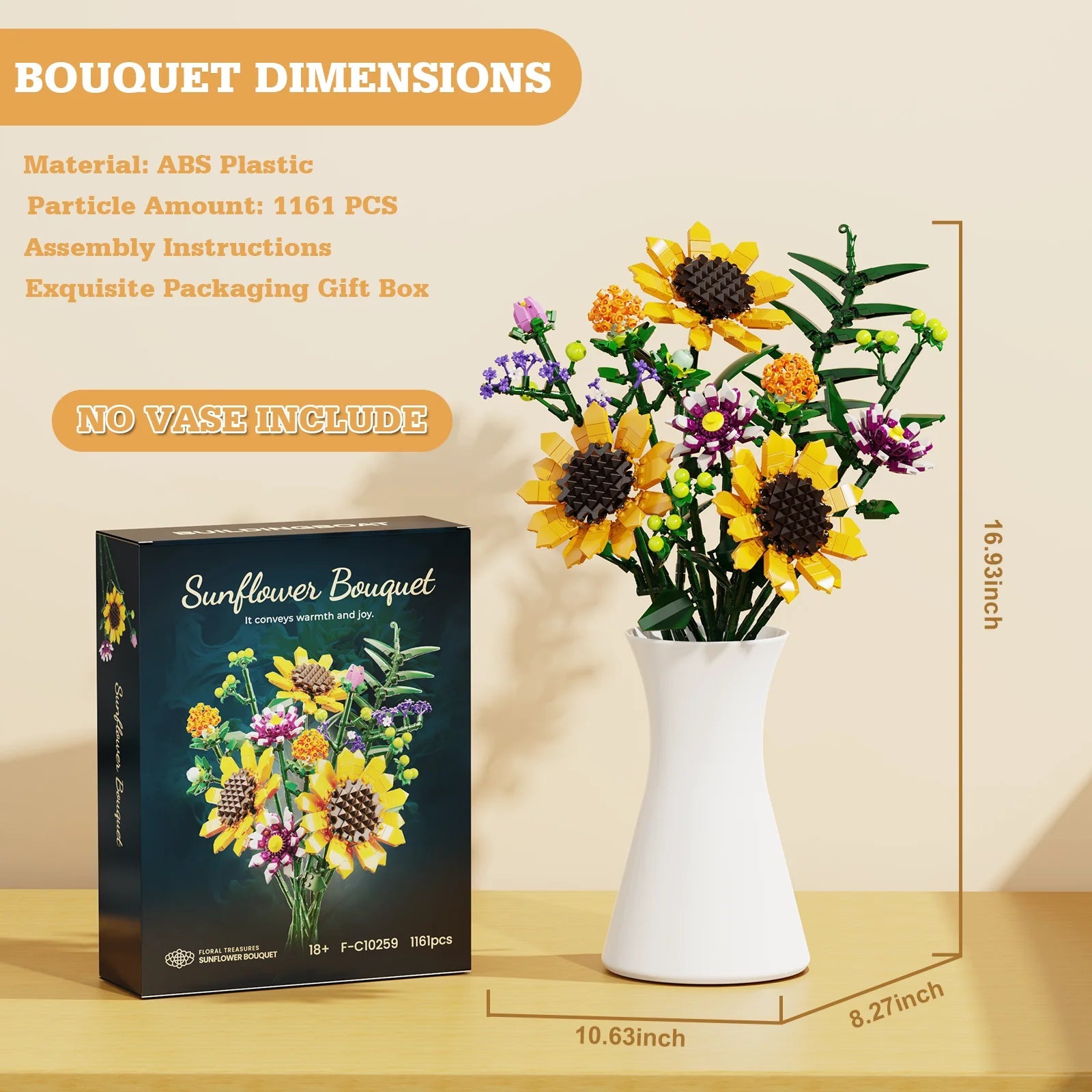 Bloc de Construction Bouquet Fleur Tournesol