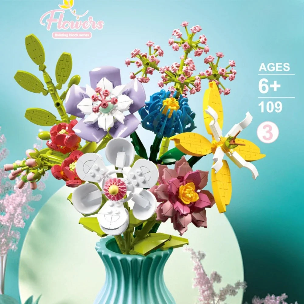 Bloc de Construction Fleur avec Vase - Plante Paradise