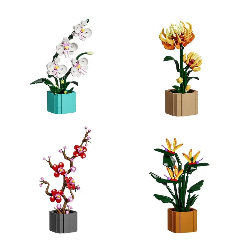 Bloc de Construction Fleur avec Pot - Plante Paradise