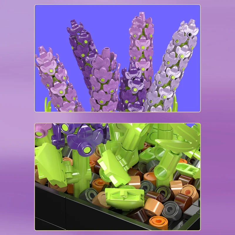 Bloc de Construction Fleurs Violettes