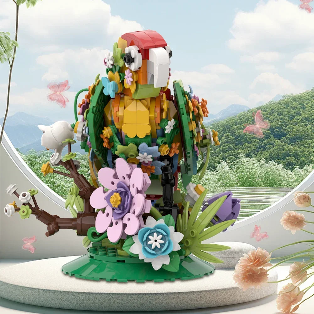 Oiseau Fleuri en Bloc de Construction - Plante Paradise