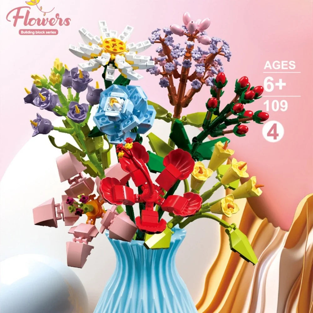 Bloc de Construction Fleur avec Vase - Plante Paradise