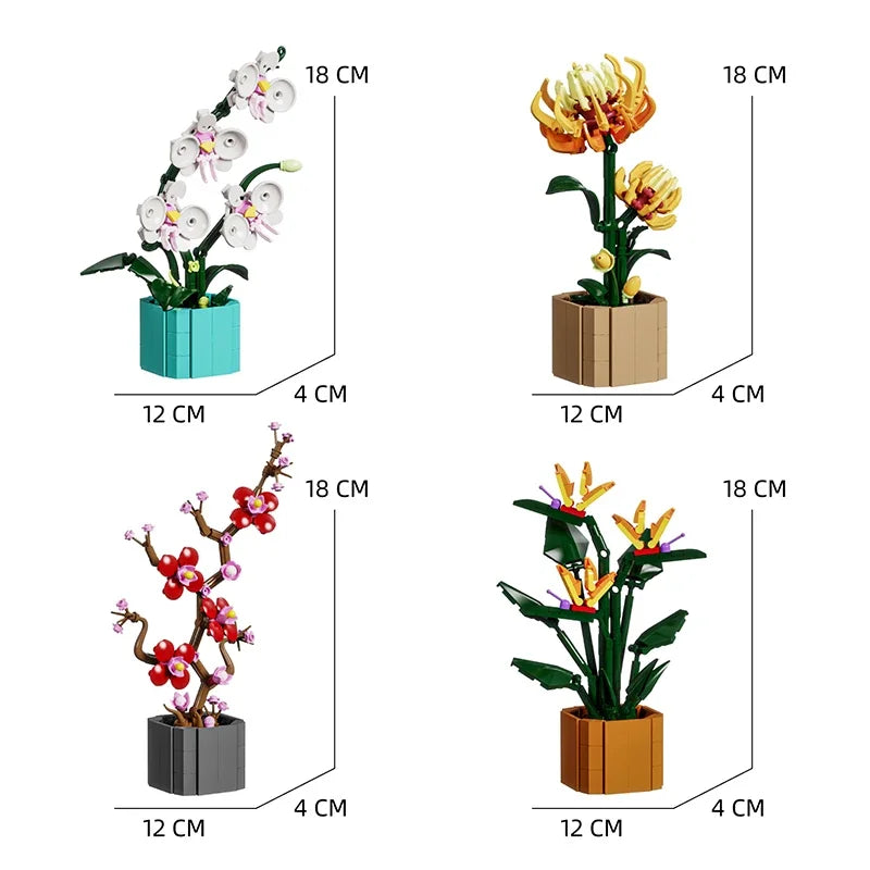 Bloc de Construction Fleur avec Pot - Plante Paradise