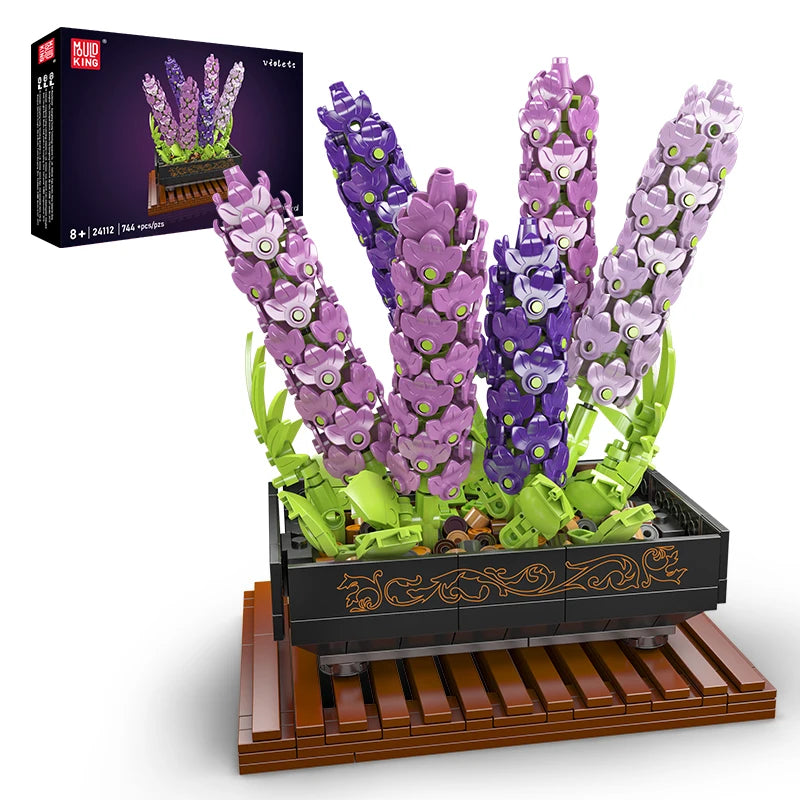 Bloc de Construction Fleurs Violettes