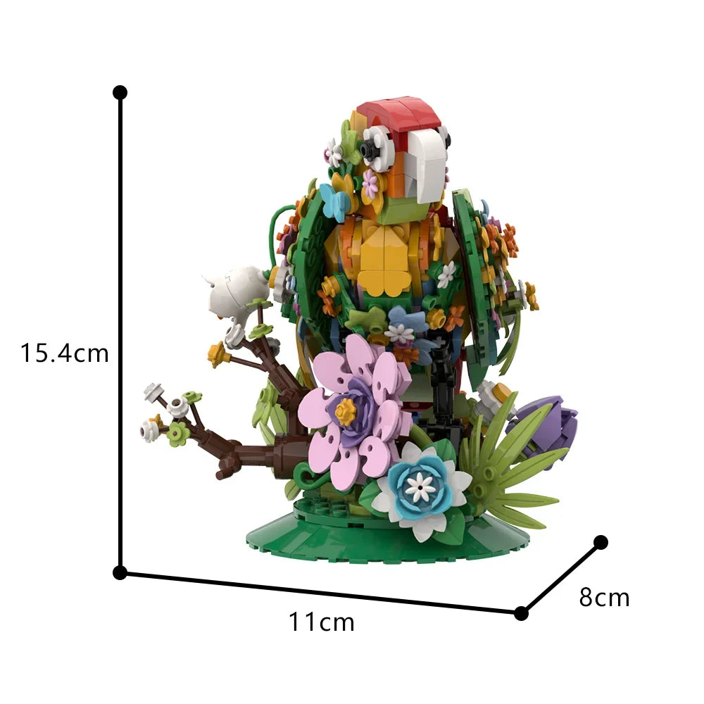 Oiseau Fleuri en Bloc de Construction - Plante Paradise
