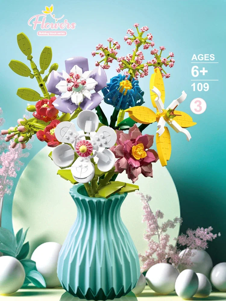 Bloc de Construction Fleur avec Vase - Plante Paradise