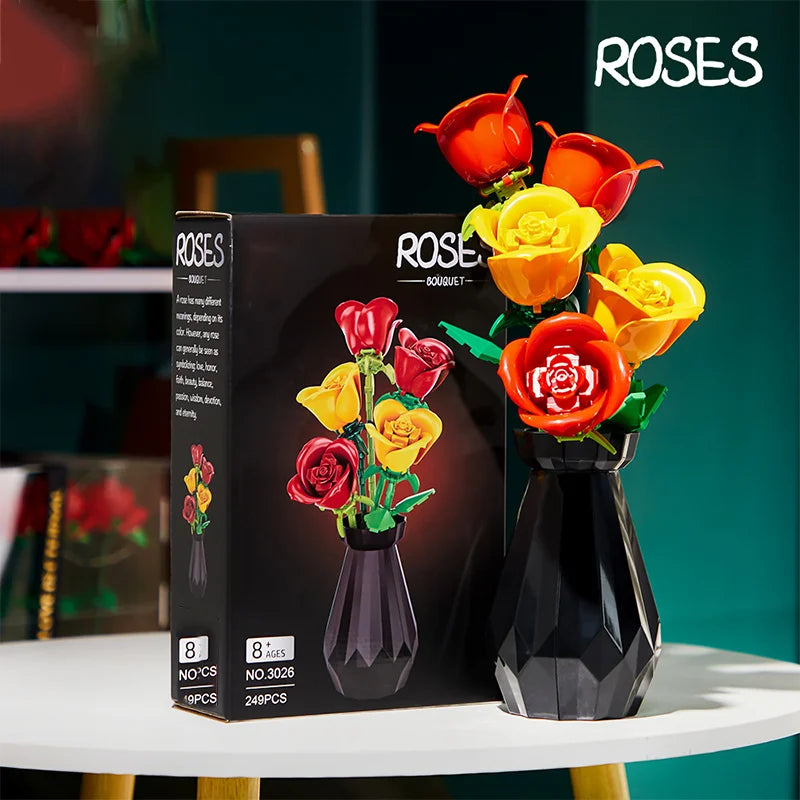 Bloc de Construction Saint Valentin Tulipe Avec Vase - Plante Paradise