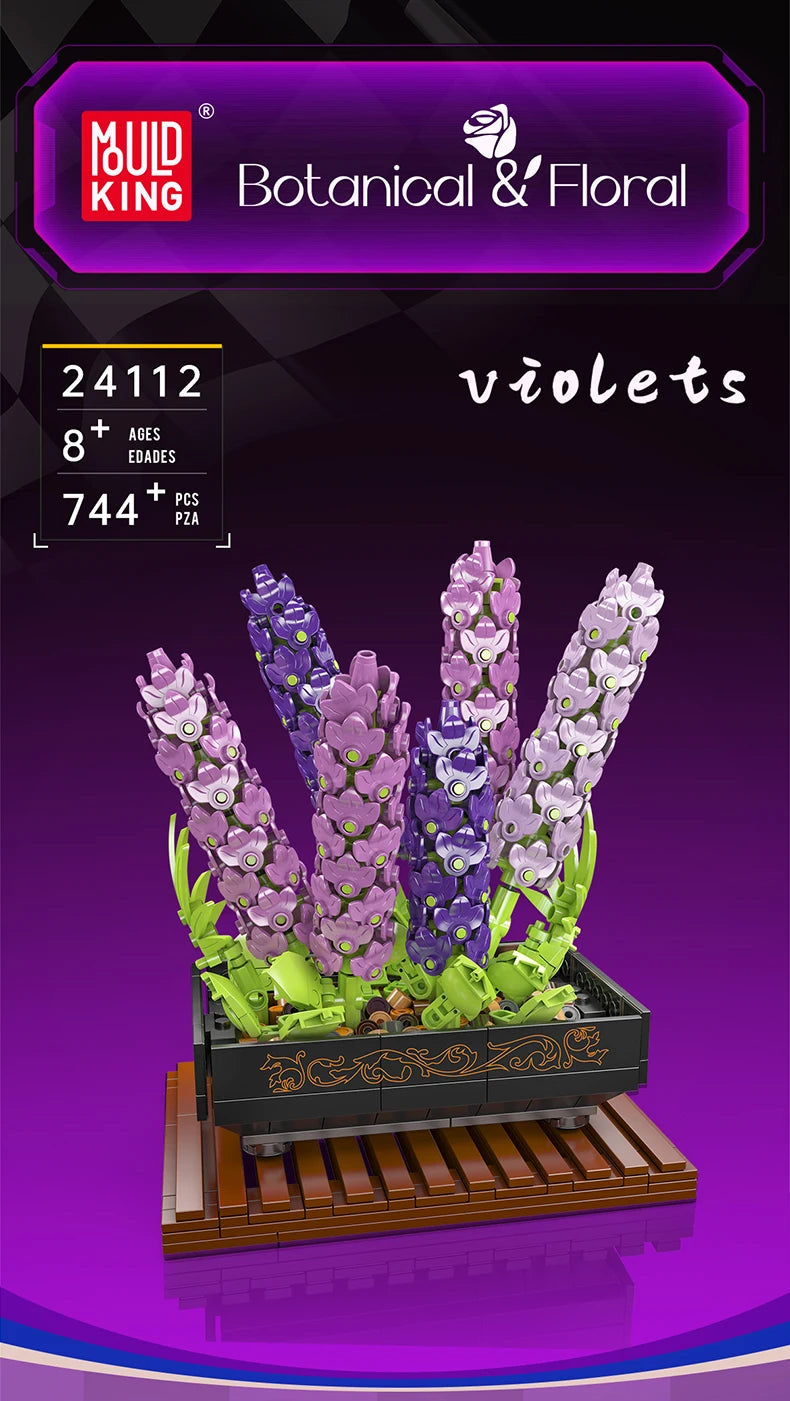 Bloc de Construction Fleurs Violettes