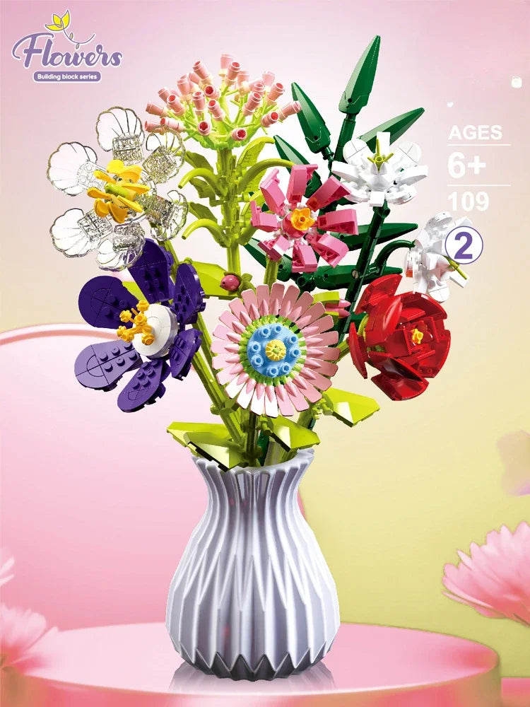 Bloc de Construction Fleur avec Vase - Plante Paradise