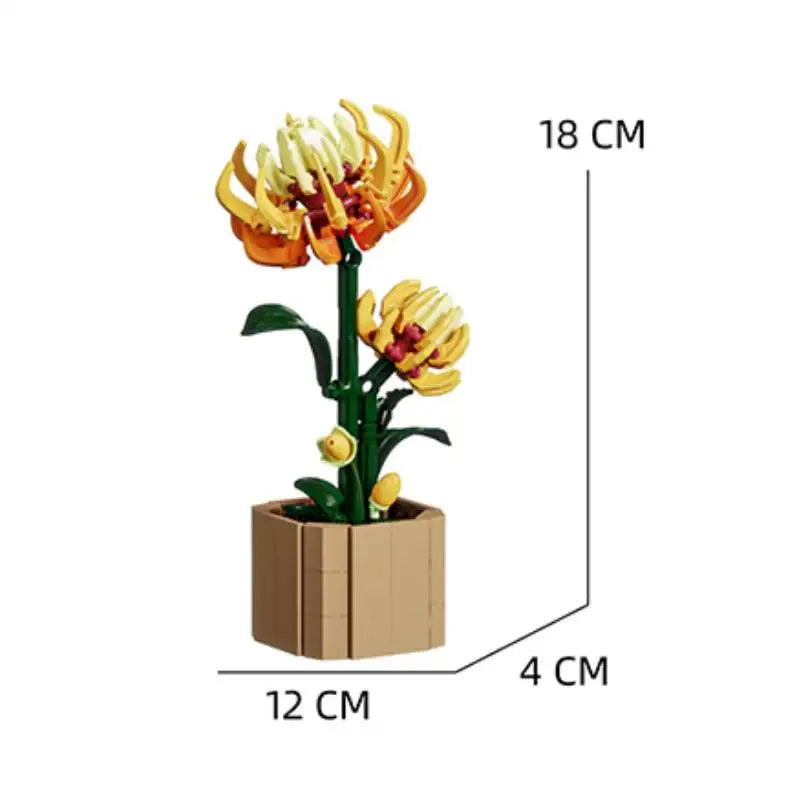 Bloc de Construction Fleur avec Pot - Plante Paradise
