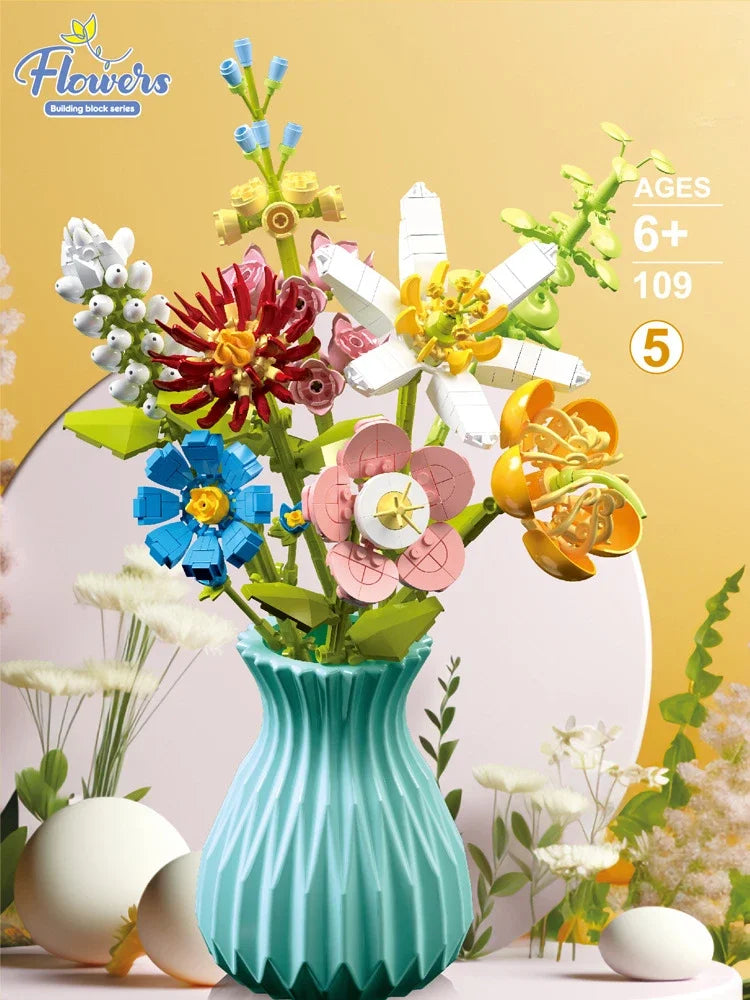 Bloc de Construction Fleur avec Vase - Plante Paradise